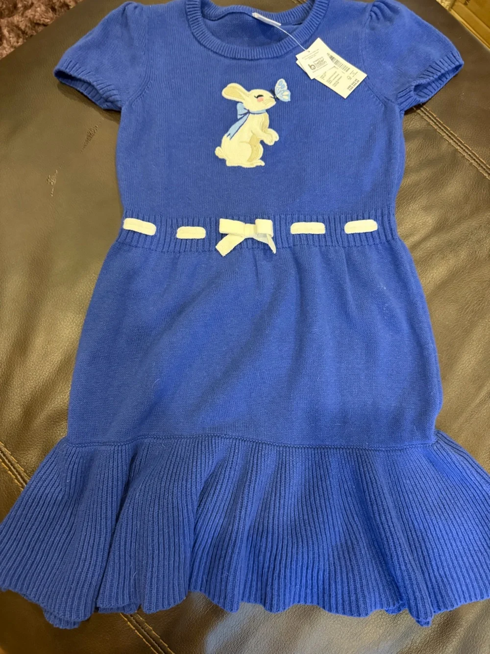 Gymboree Royal Blue Knit Dress with Bunny Applique